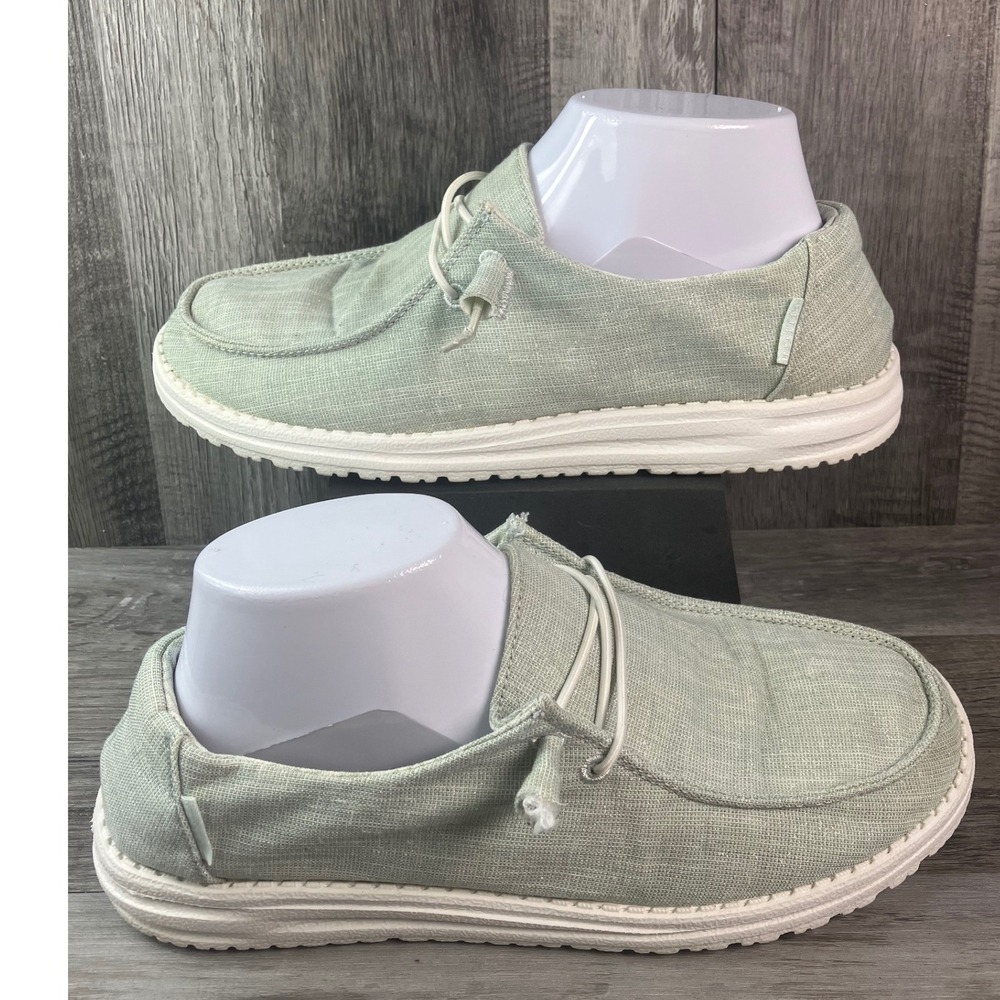Hey Dude Wendy Sparkling Mint Loafers Womens 9 Green Slip On Shoes 121418326